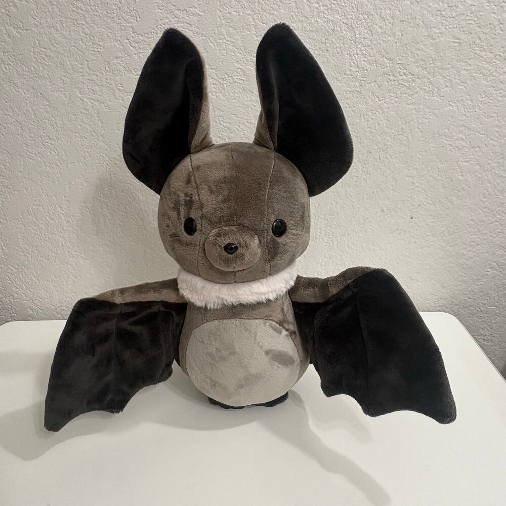Bellzi Batti The Bat Plush Gray Black Poseable Wings 12” Stuffed Animal plush